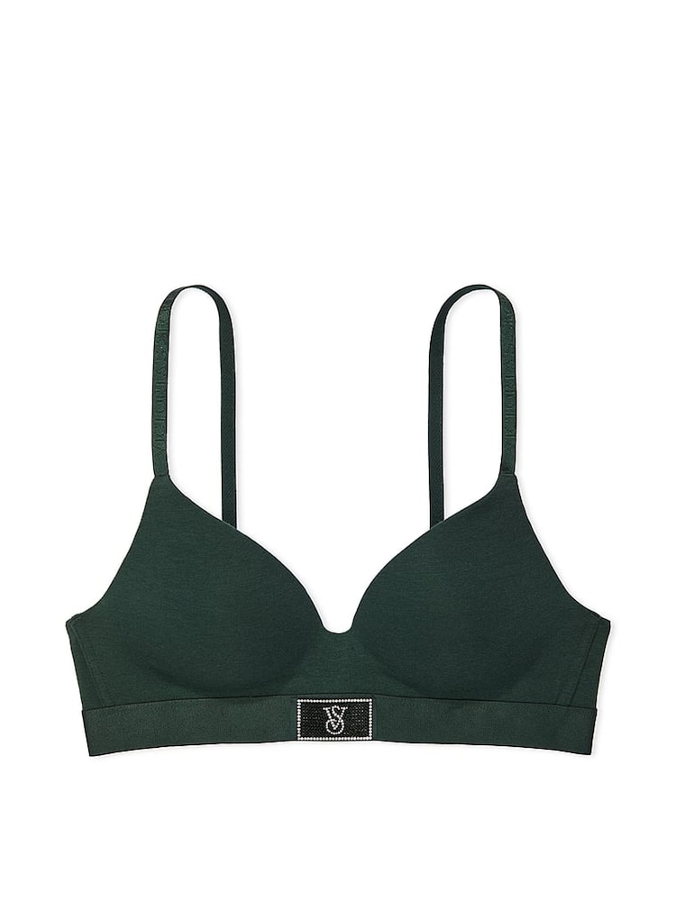 Victoria's Secret Botanical Green Non Wired Lightly Lined Shine Patch Bra - Image 3 of 3