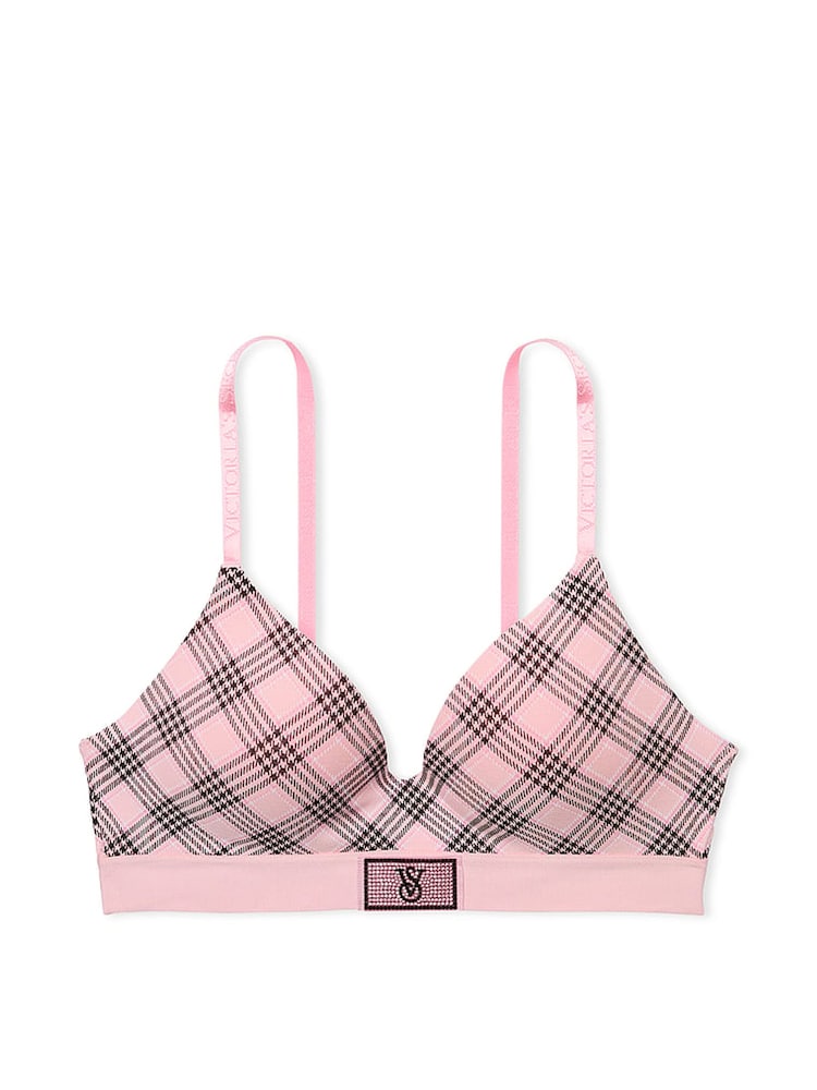 Victoria's Secret Pink Plaid Non Wired Lightly Lined Shine Patch Bra - Image 3 of 3
