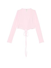 Victoria's Secret PINK Pink Tulip Cotton Wrap Long Sleeve Cropped Top - Image 3 of 3