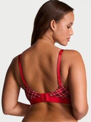 Victoria's Secret Lipstick Plaid Red Non Wired Lightly Lined Shine Patch Bra - Image 2 of 3