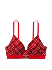 Victoria's Secret Lipstick Plaid Red Non Wired Lightly Lined Shine Patch Bra - Image 3 of 3