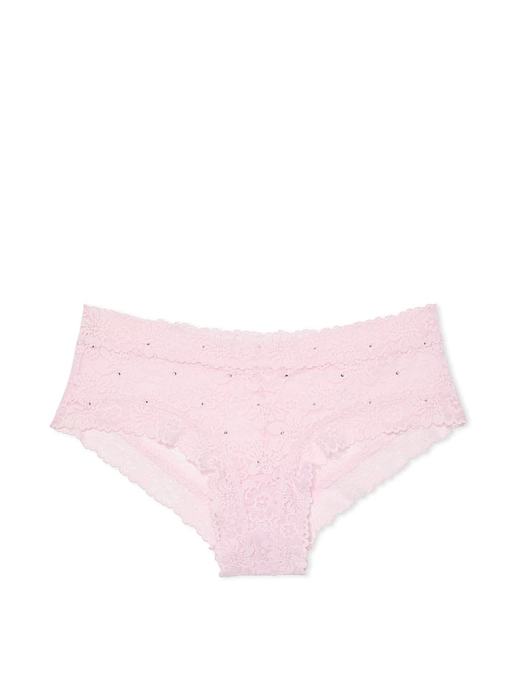 Victoria's Secret PINK Pink Tulip Diamante Cheeky Floral Lace Knickers - Image 3 of 3