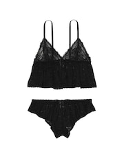 Victoria's Secret PINK Black Lace Cami Pyjama Set - Image 3 of 3