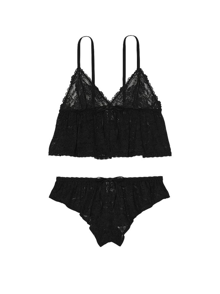Victoria's Secret PINK Black Lace Cami Pyjama Set - Image 3 of 3