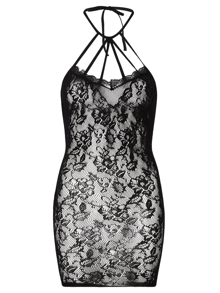 Ann Summers Black Sirenic Halterneck Lace Dress - Image 4 of 4