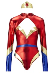 Ann Summers Sexy PU Super Hero Outfit Dress - Bild 4 von 4