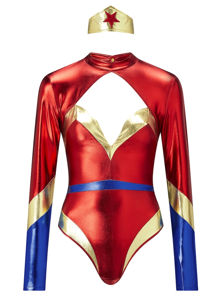 Ann Summers Sexy PU Super Hero Outfit Dress - Bild 4 von 4