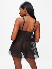 Ann Summers Black Loveable Touch Sheer Babydoll Set - Image 2 of 4