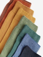 Blue/Orange/Green 8 Pack Embroidered Lasting Fresh Socks - Image 10 of 11