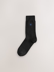 Black 10 Pack Embroidered Lasting Fresh Socks - Image 12 of 14