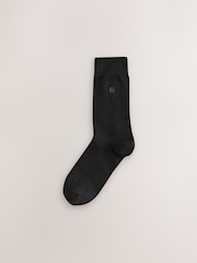 Black 10 Pack Embroidered Lasting Fresh Socks - Image 3 of 14