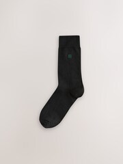 Black 10 Pack Embroidered Lasting Fresh Socks - Image 8 of 14