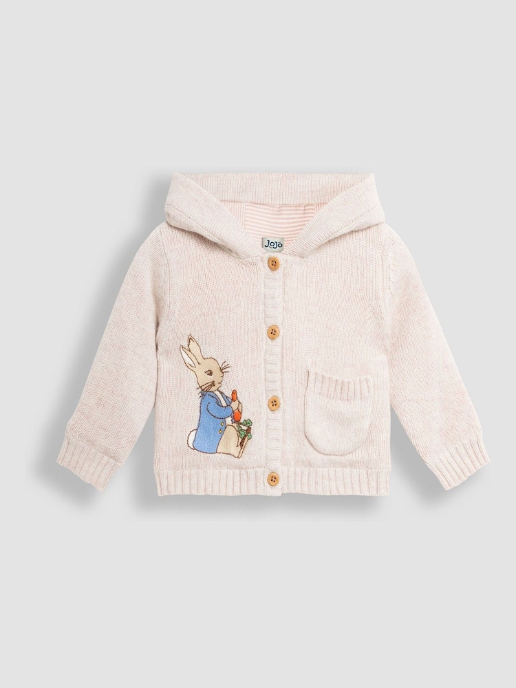 JoJo Maman Bébé Neutral Baby Peter Rabbit Cosy Hooded Cardigan - Image 1 of 4