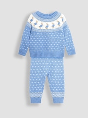 JoJo Maman Bébé Blue Peter Rabbit Fairisle Pattern Baby Knit Set - Image 1 of 5