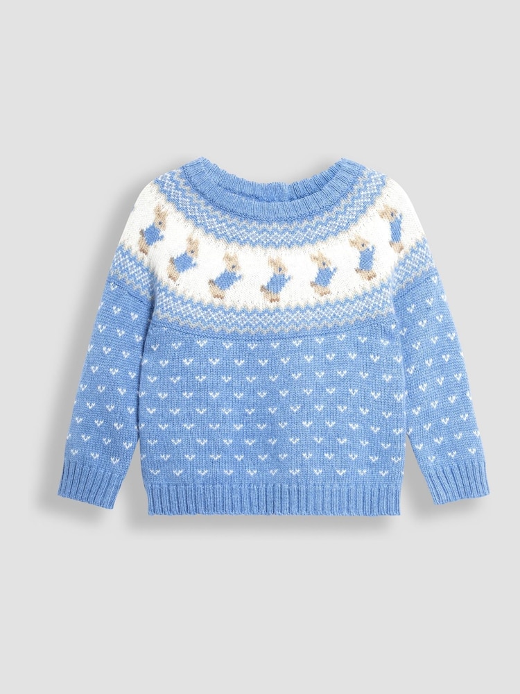 JoJo Maman Bébé Blue Peter Rabbit Fairisle Pattern Baby Knit Set - Image 2 of 5
