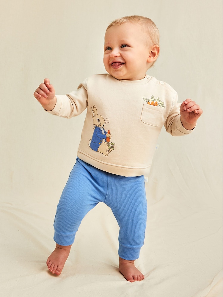 JoJo Maman Bébé Cream Peter Rabbit Sweatshirt And Cosy Trousers Set - Image 10 of 10