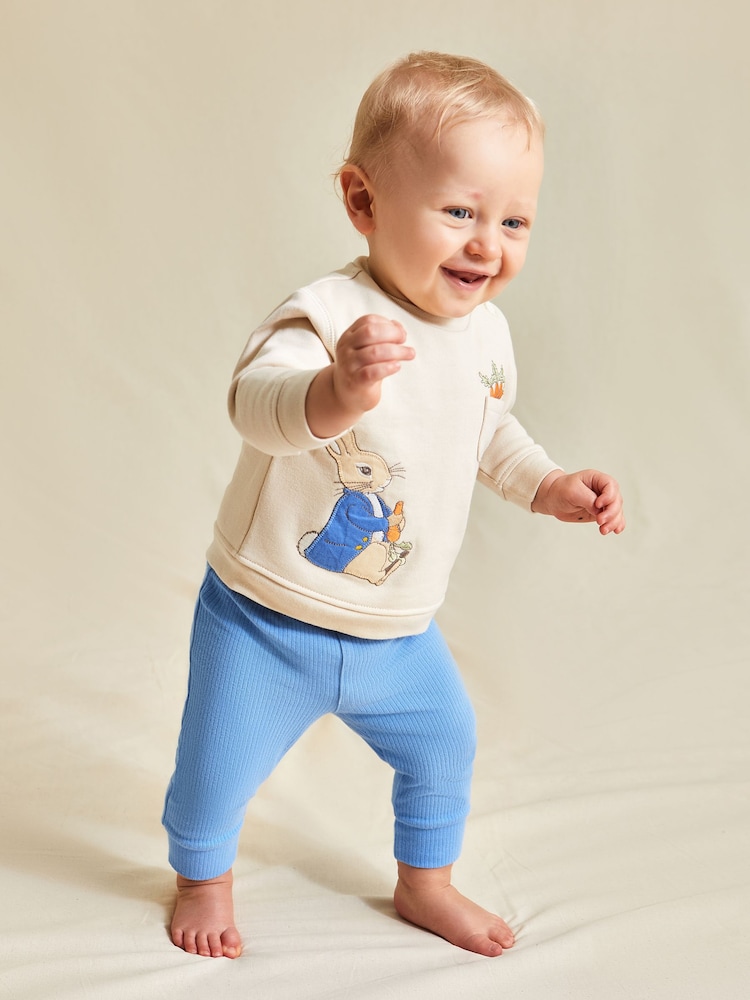JoJo Maman Bébé Cream Peter Rabbit Sweatshirt And Cosy Trousers Set - Image 7 of 10