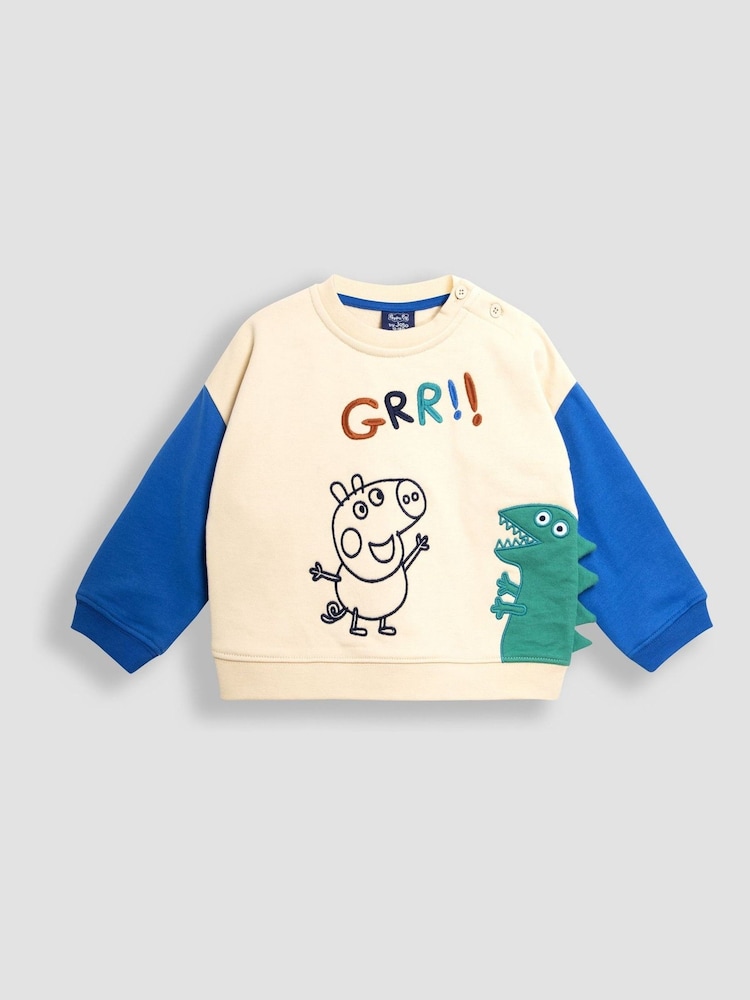JoJo Maman Bébé Navy Peppa Pig Appliqué Sweatshirt & Joggers Set - Image 2 of 8