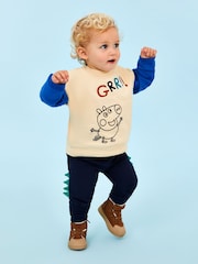 JoJo Maman Bébé Navy Peppa Pig Appliqué Sweatshirt & Joggers Set - Image 6 of 8
