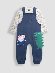JoJo Maman Bébé Pepper Pig Printed Top & Dungarees Set - Imagen 1 de 8