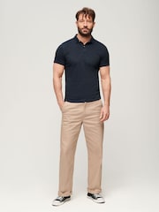 Superdry Eclipse Navy 100% Cotton Studios Jersey Polo Shirt - Image 3 of 8