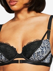 Ann Summers Grey Animal Rapturous Padded Plunge Bra - Image 3 of 5