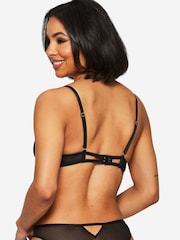 Ann Summers Black Elated Floral Lace Non Pad Plunge Bra - Image 2 of 5