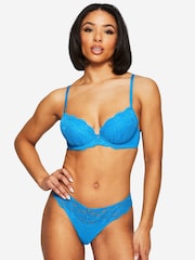 Ann Summers Blue Sexy Lace Planet Padded Plunge Bra - Image 4 of 5