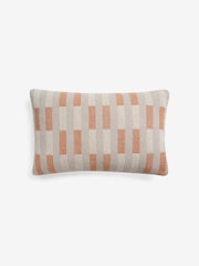 MADE.COM Orange Textured Woven Blake Cotton Geo Cushion - Image 3 of 3