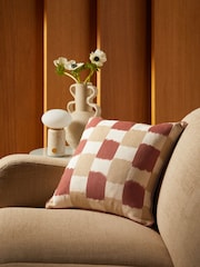 MADE.COM Red 100% Cotton Desi Geo Cushion - Image 1 of 4
