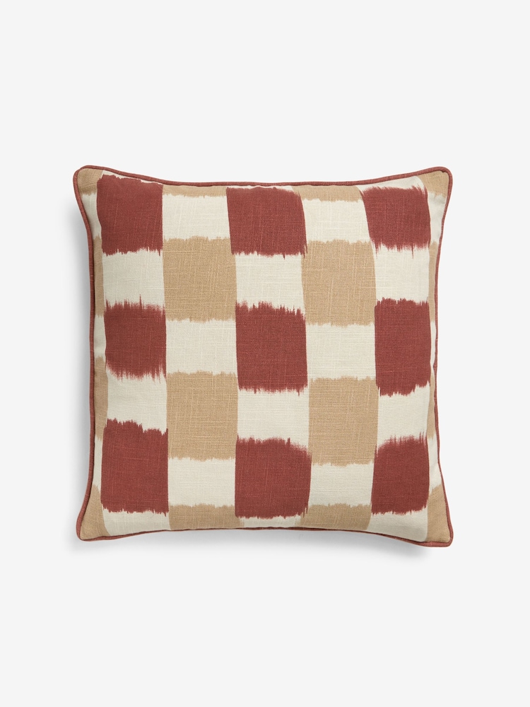 MADE.COM Red 100% Cotton Desi Geo Cushion - Image 4 of 4