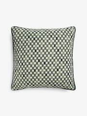 MADE.COM Green 100% Cotton Desi Geo Cushion - Image 4 of 4
