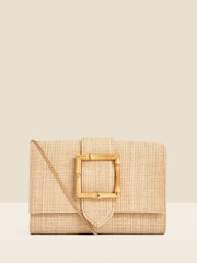 Sosandar Raffia Bamboo Clasp Detail Clutch Bag - Bild 1 von 3