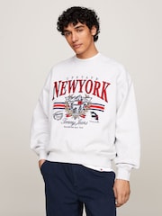 Tommy Jeans Grey Boxy Explorer Vintage Crew Neck Sweatshirt - Image 1 of 6