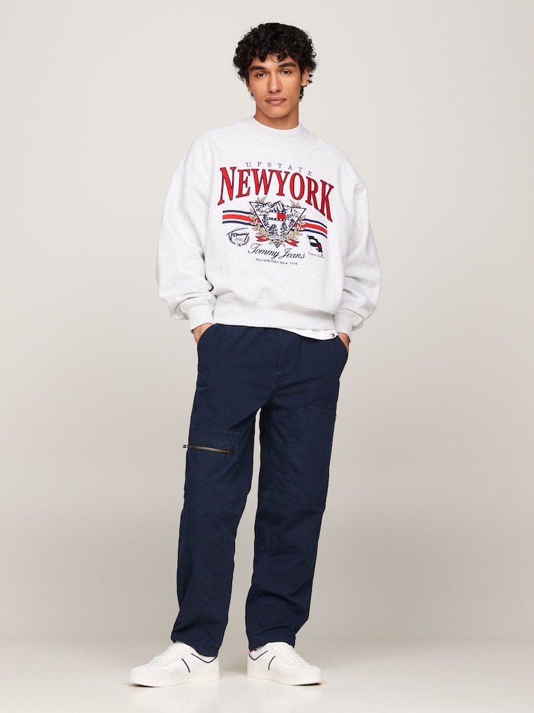Tommy Jeans Grey Boxy Explorer Vintage Crew Neck Sweatshirt - Image 2 of 6