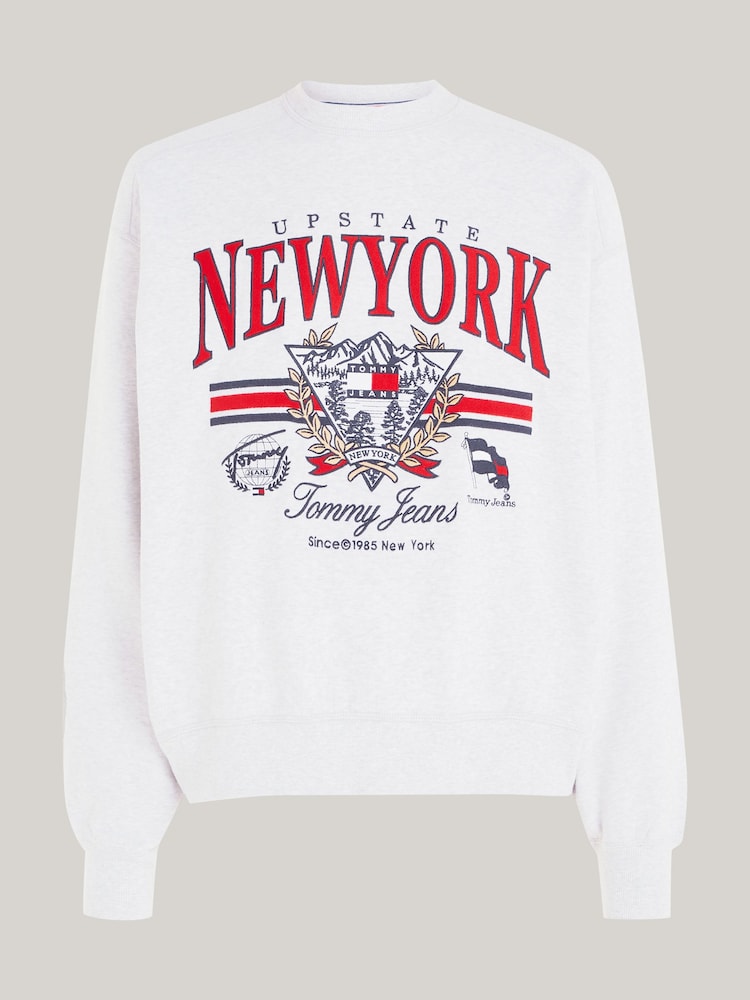 Tommy Jeans Grey Boxy Explorer Vintage Crew Neck Sweatshirt - Image 6 of 6
