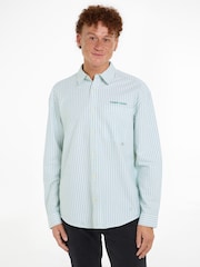 Tommy Jeans Green Stripe Classics Shirt - Image 1 of 6