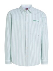 Tommy Jeans Green Stripe Classics Shirt - Image 4 of 6