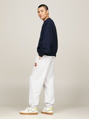 Tommy Jeans Blue Boxy Explorer Luxe Crew Neck 100% Cotton Sweatshirt - Image 2 of 4