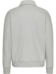 Tommy Jeans Grey Relaxed Explorer Luxe Quarter Zip 100% Cotton Sweatshirt - Image 2 of 3