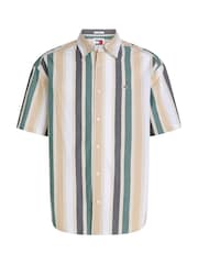 Tommy Jeans Green 100% Cotton Bold Stripes Shirt - Image 5 of 6