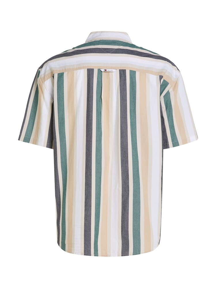 Tommy Jeans Green 100% Cotton Bold Stripes Shirt - Image 6 of 6