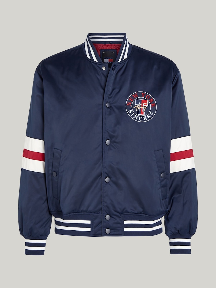 Tommy Jeans Blue Varsity Explorer Bomber Jacket - Image 4 of 4
