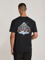 Tommy Jeans Black Regular Fit Diamond Twist 100% Cotton T-Shirt - Image 1 of 5