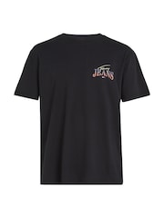 Tommy Jeans Black Regular Fit Diamond Twist 100% Cotton T-Shirt - Image 3 of 5