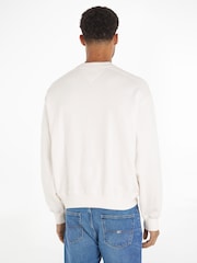 Tommy Jeans White Boxy Explorer Luxe Crew Neck 100% Cotton Sweatshirt - Image 2 of 6