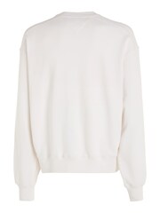 Tommy Jeans White Boxy Explorer Luxe Crew Neck 100% Cotton Sweatshirt - Image 5 of 6