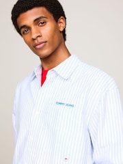 Tommy Jeans Blue Stripe Classics Shirt - Image 3 of 5