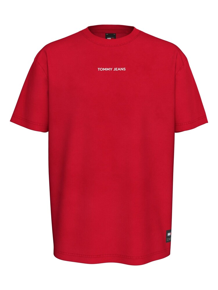 Tommy Jeans Red Regular Fit Classic 100% Cotton T-Shirt - Image 1 of 5 Tommy Jeans Red Regular Fit Classic 100% Cotton T-Shirt - Image 1 of 5
