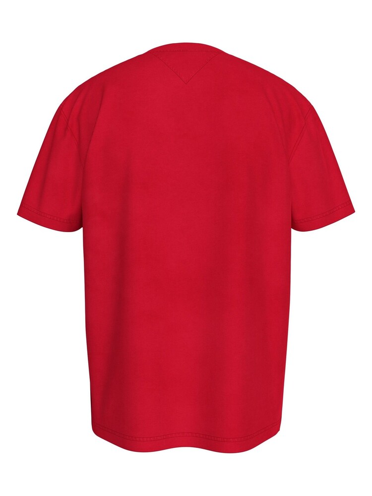 Tommy Jeans Red Regular Fit Classic 100% Cotton T-Shirt - Image 2 of 5 Tommy Jeans Red Regular Fit Classic 100% Cotton T-Shirt - Image 2 of 5